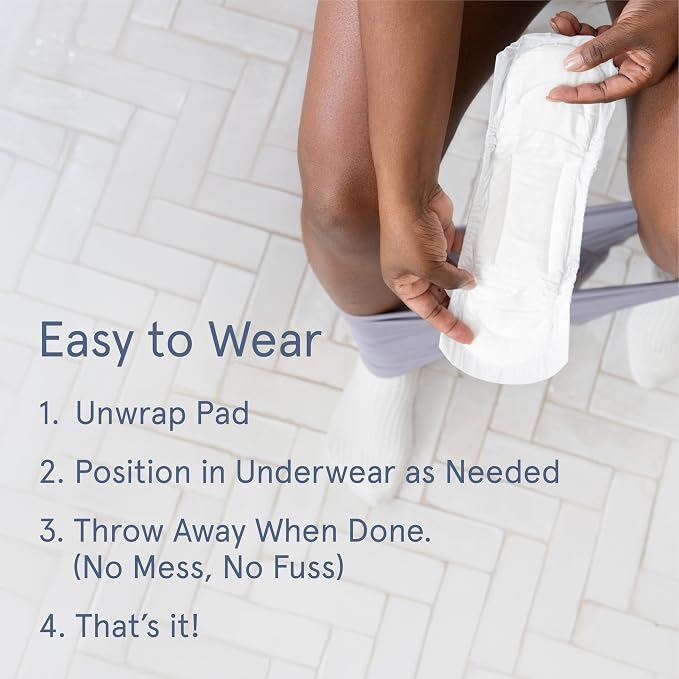 LOLA Organic Cotton Postpartum Pads - Max Absorbency Pads for Postpartum Bleeding - Extra-Long Overnight Liners for Women - Hospital Bag Essentials - 32 Count, Unscented