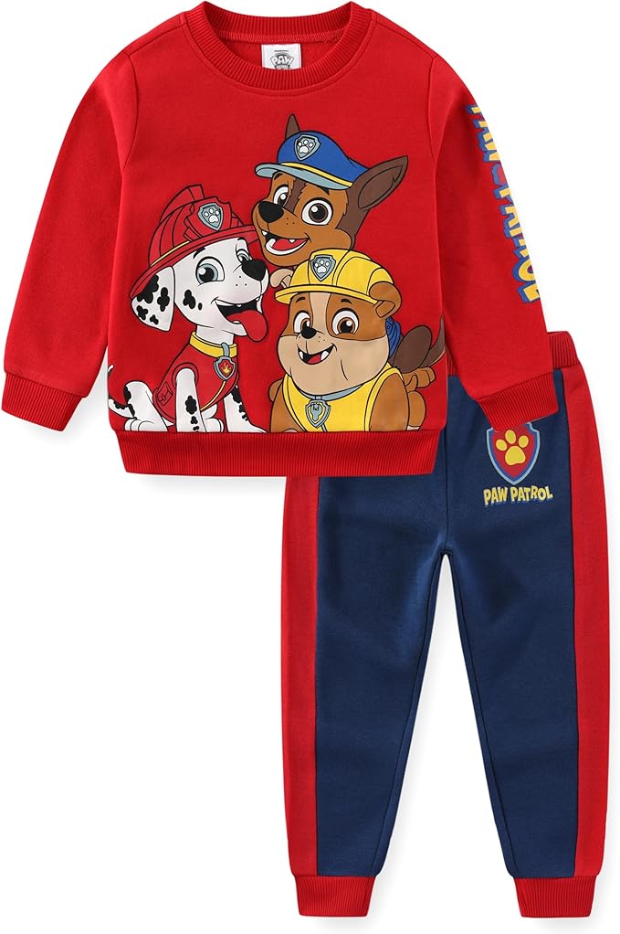 Paw Patrol Nickelodeon Marshall Chase Rubble Boys Sweatshirt and Pants 2 Piece Set for Toddler and Little Kids