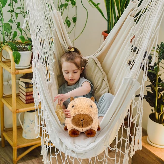 Large Plush Capybara Stuffed Animal Cute Plushie Soft Capybara Plushie Pillows Birthday Gift for Kids(17.7Inch)