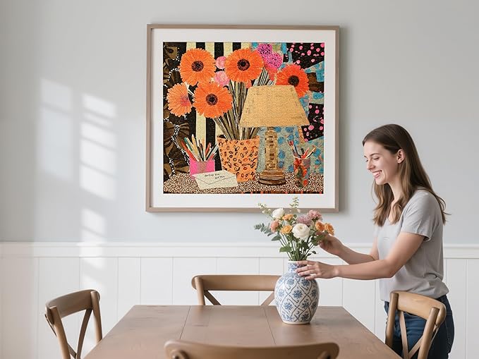 1000-Piece Adult Puzzle with Oil Painting-Style Desktop Scene Vibrant Art Jigsaw Puzzle, Challenging & Colorful Art Puzzle for Adults, Perfect for Relaxation and Gift-Giving, 24 x 24 in
