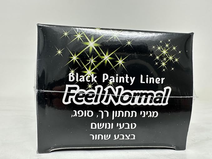 Feel Normal Disposable Black Panty Liners for Women 36 pcs with Protective Layer for Extra Protection Against Leaks