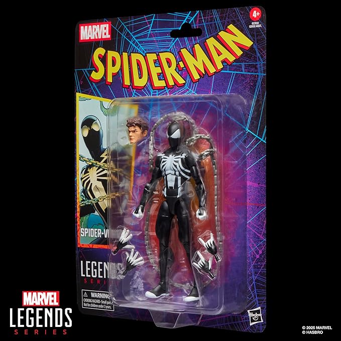 Marvel Legends Series Spider-Venom, Retro Cardback Spider-Man Comics Collectible 6-Inch Scale Action Figure