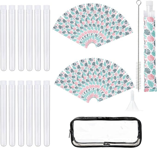39 PCS Tampon Tube for Women, Plastic Tube for Juice with Funnel and Spout for Cruise Concert Sports Events - Green