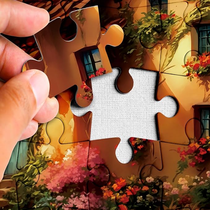 Vintage Cabin Landscape Puzzles for Adults 1000 Pieces, Beautiful House Autumn Jigsaw Puzzle, Impossible Sunset Art Puzzles