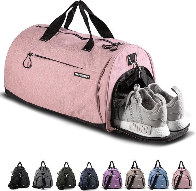 Fitgriff® Gym Bag for Men & Women with Shoe & Wet Compartment - Duffle Bag for Travel, Sports, Fitness & Workout