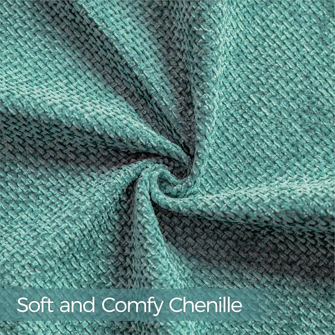 a moment Teal Chenille Throw Pillow Covers 16x16 Inch Pack of 2 Modern Decorative Throw Pillow Covers Farmhouse Cross Covers Home Decor for Sofa Bedroom Living Room