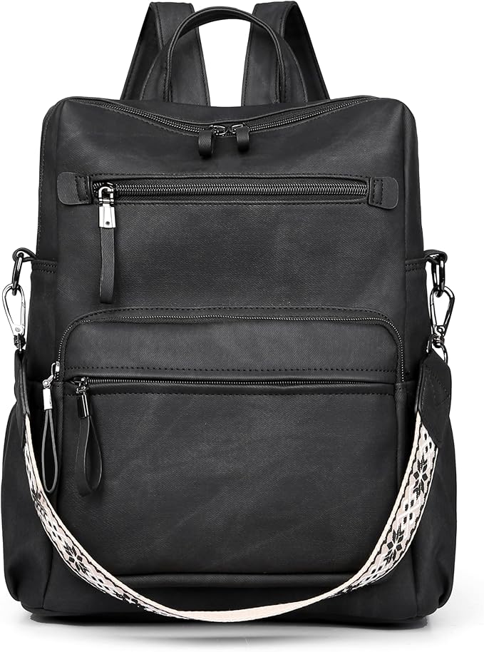 Backpack Purse for Women, Pu Leather Designer Travel Backpack, Fashion Work Ladies Shoulder Bag Handbag