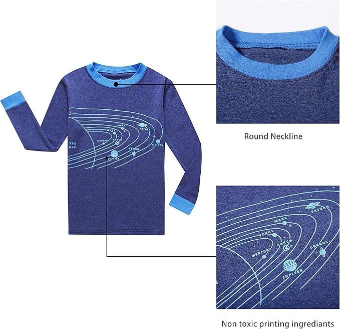 KikizYe Little Big Boys Girls Pajamas Set Kids PJs 100% Cotton Sleepwear
