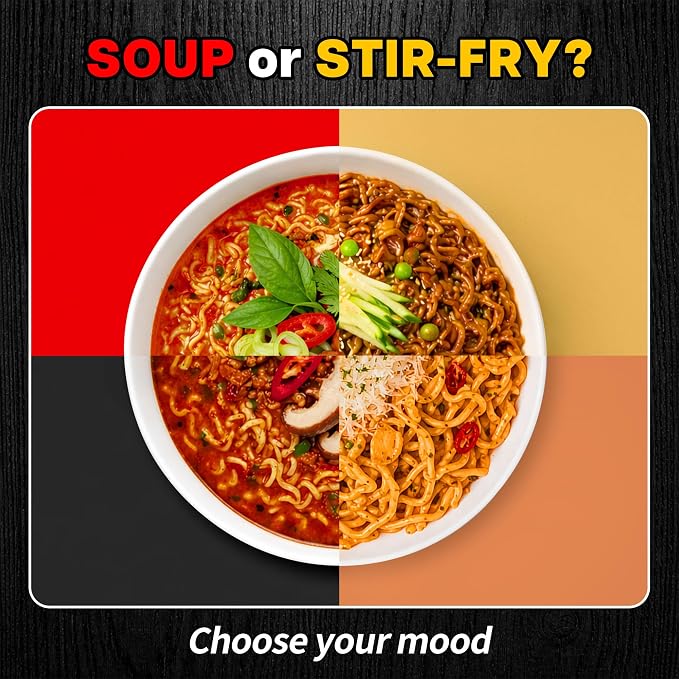 Nongshim Shin Ramyun, Shin Black, Neoguri, Chapagetti Korean Ramen, 16 Pack | Korean ramen variety pack with spicy beef, beef-bone, seafood and roasted black bean profiles