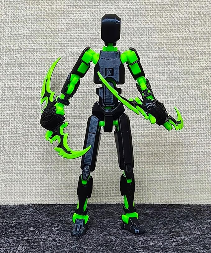 T13 Action Figure Titan 13 Robot Action Figure,3D Printed Dummy 13 Set, Lucky 13 Set,Gift for Collectors Desktop Decorations, (Assembly Completed), Black Green