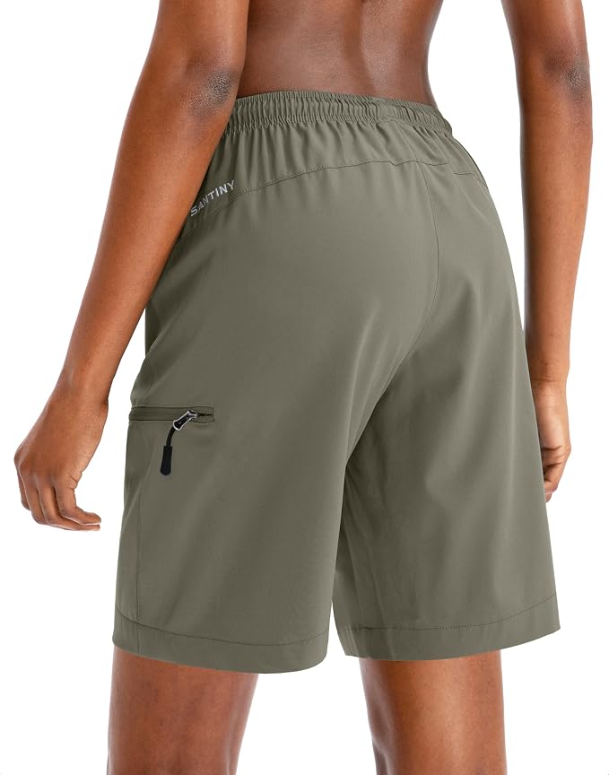 SANTINY Women's 5''/ 7''/9'' Hiking Cargo Shorts Quick Dry Lightweight Summer Shorts for Women Athletic Golf Zipper Pockets