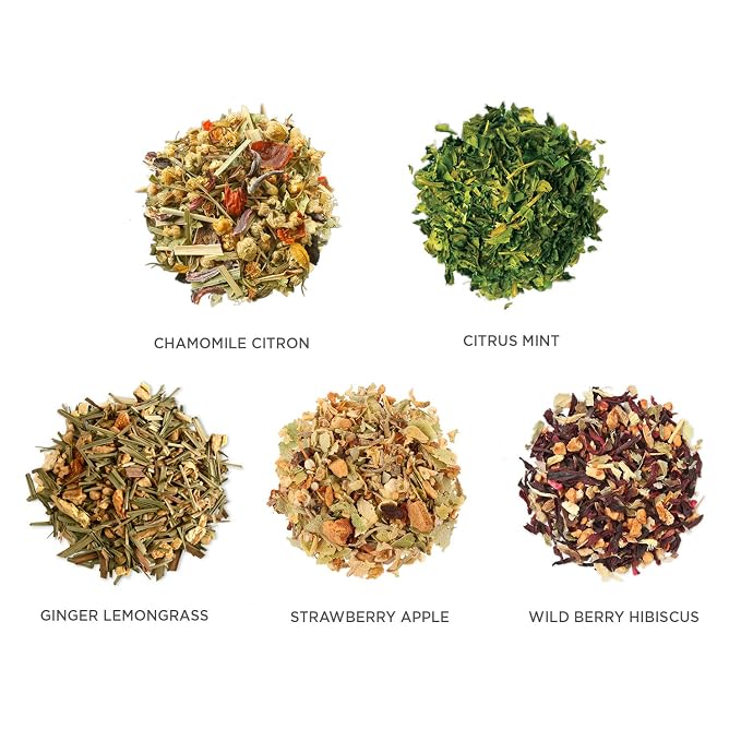 Tea Forte Single Steeps Loose Leaf Tea Sampler, Assorted Variety Tea Box, 15 Single Serve Pouches, Herbal Tea