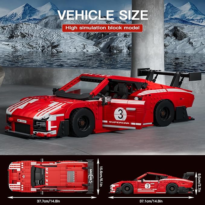 Mould King Car Toy Building Block, 10167 Collectible Speed Champion Cars Building Set, Sports Vehicle Model Build and Display Car for Adults and Aged 14+ (1717 Pieces)