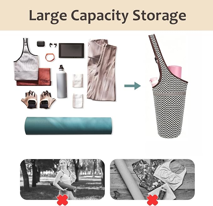 SportsYoga Mat Bag,Large Opening Yoga Mat Carrier for Quick Access,with Large Size Pocket and Zipper Pocket,Thick Mats for Workout,Gym, Pilates