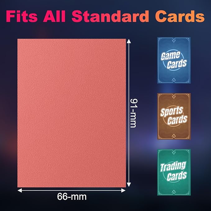 200 Pack Card Sleeves, Matte Dual Trading Card Sleeves with Opaque Back & Smooth Shuffle, Tear Resistant Card Protectors for MTG, TCG and Game Cards (Peach Pink)