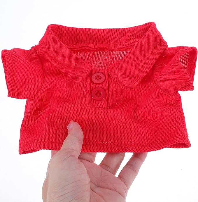 TOYANDONA Plush Bear Clothes Red Shirt Doll Accessories Soft Tiny Clothes for Stuffed Animals 6 Inch Replacement Outfit for Bear Plush Toys
