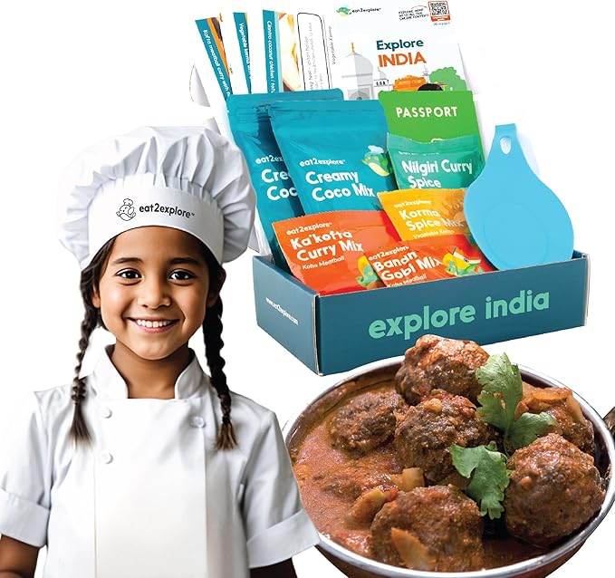 Cooking Kits for Kids - Interactive & Educational Set with 3 Recipe Cards, Key Ingredients & Cooking Tools - Ideal Idea for Kids who Love to Create Meals (India Edition)