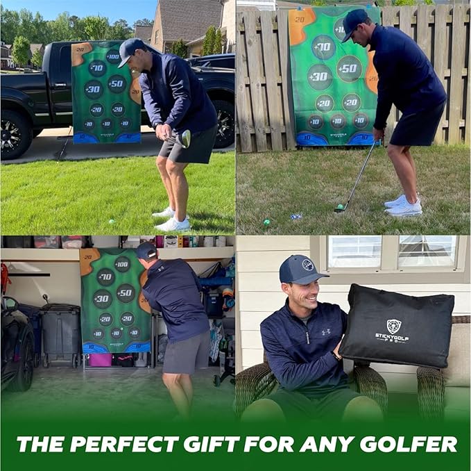 Golf Game for Adults Outdoor Indoor - Backyard Chipping Set with Sticky Balls - Family Entertainment Multi-Player Action - Friend and Party Activity - Gift for Golfers