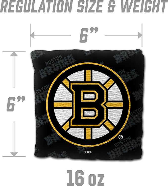 YouTheFan Officially-Licensed NHL Set of 4 Cornhole Bags - All Weather Regulation 6” x 6” Size - 16oz Weight - Designed in USA