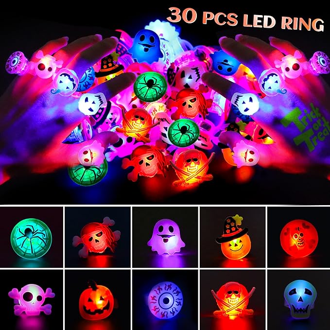 88 Pcs Halloween Party Favors, Halloween Toys Gifts for Kids, LED Rotating Necklaces Light Up Glasses Bracelets Led Rings Glow In The Dark Temporary Tattoos for Halloween Party Decorations Supplies