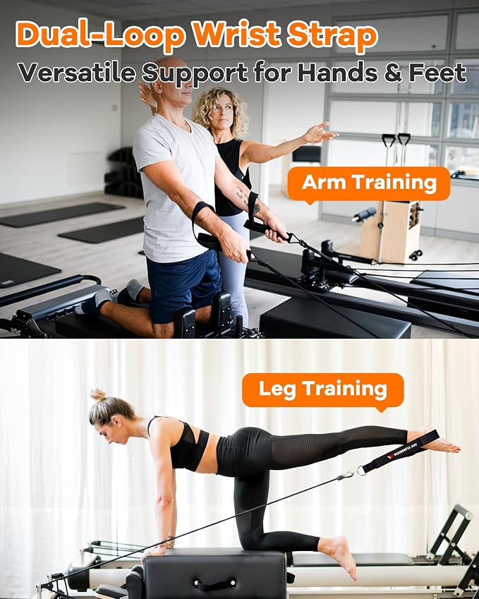 Wonderful Day 2PCS Pilates Straps for Reformer, Comfortable Enhanced Thickness, Fitness Pilates Double Loop Exercise Straps for Home Gym Workout