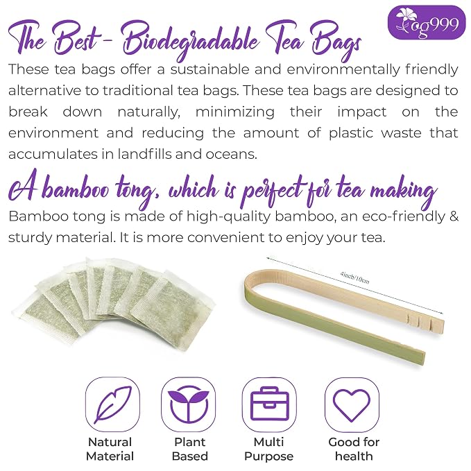 TOG999, Premium 30 Lavender Flower Tea Bags, 100% Natural & Pure. Loose Flower Lavender Herbal Tea. No Sugar, No Caffeine, No Gluten, Vegan.