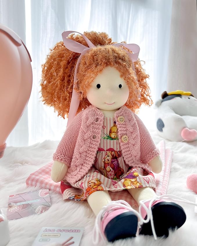 Waldorf Handmade Rag Doll - Personalized Collectors Plush for Kids Birthday Present With Beautiful Box-Autumn 12"