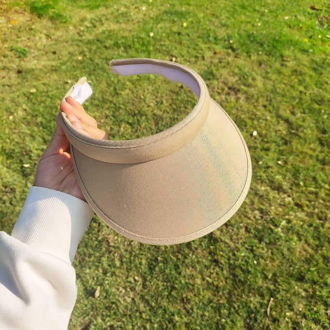 4 Pack Sun Visor Hats Women Men Clip on Cotton Wide Brim Visors Hat Outdoor Sports Golf Beach Travel Tennis Caps