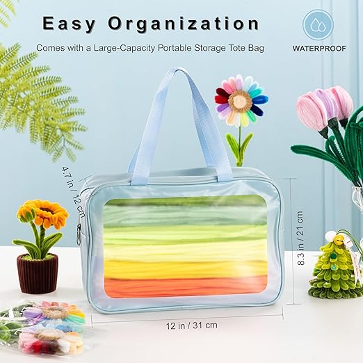 1000pcs Pipe Cleaners Bulk Set with Storage Bag, 20 Assorted Colors Chenille Stems, 12inch * 8mm for DIY Art & Craft Projects