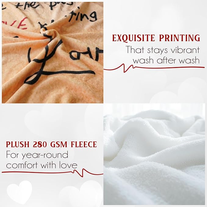 WRAPIX Anniversary Wedding Gifts for Husband Wife - Throw Blanket 60x80 in | Birthday Gifts for Couple Him Her Women Girlfriend Boyfriend, Soft Fleece for Couch Bed, Machine Washable, Warm, Lightweight