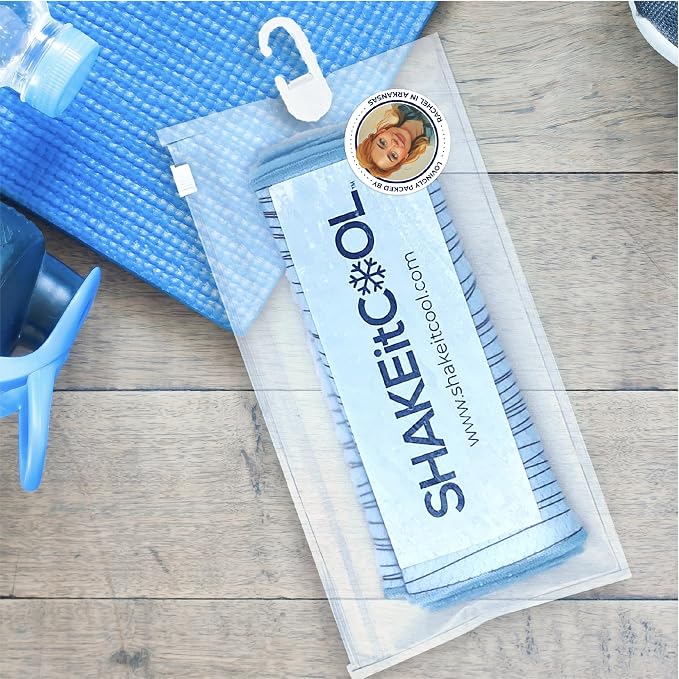 SHAKEitCOOL Original Cooling Towel – Be Cool in Style - Heat Relief, Soft, Lightweight, Sun Protection, Easy Clean - Perfect for Biking, Running, Yoga, Gym, Gardening - Vintage Yellow