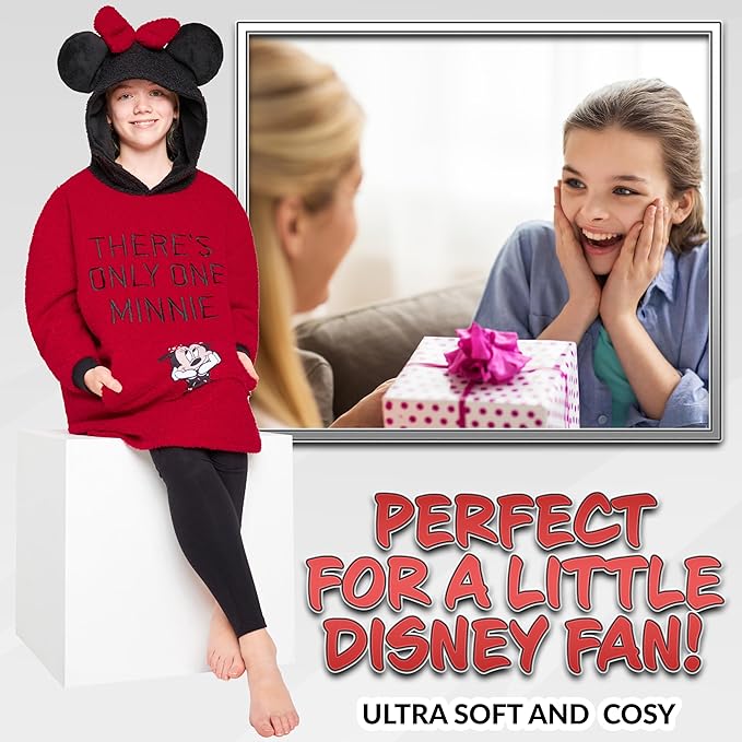 Disney Stitch Fleece Hoodie Blanket for Kids and Teenagers - One Size Fluffy Oversized Hoodie - Stitch Gifts