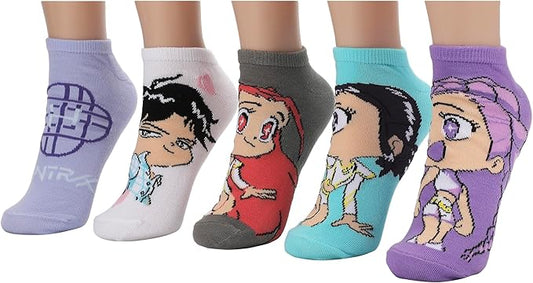 Bioworld KPop Demon Hunters Hunter/X & Derpy 5-Pair Pack Casual Crew Socks