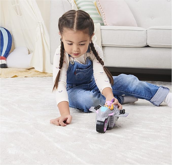 Paw Patrol, Moto Pups Skye’s Deluxe Pull Back Motorcycle Vehicle with Wheelie Feature and Toy Figure