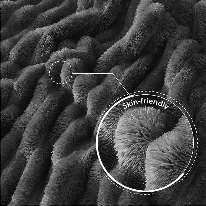 Exclusivo Mezcla Striped King Size Fleece Blanket for Bed, Couch, 90"x104" | Soft Breathable Cozy Bed Blankets, Lightweight Plush Fluffy Fuzzy Jacquard Decorative Blankets