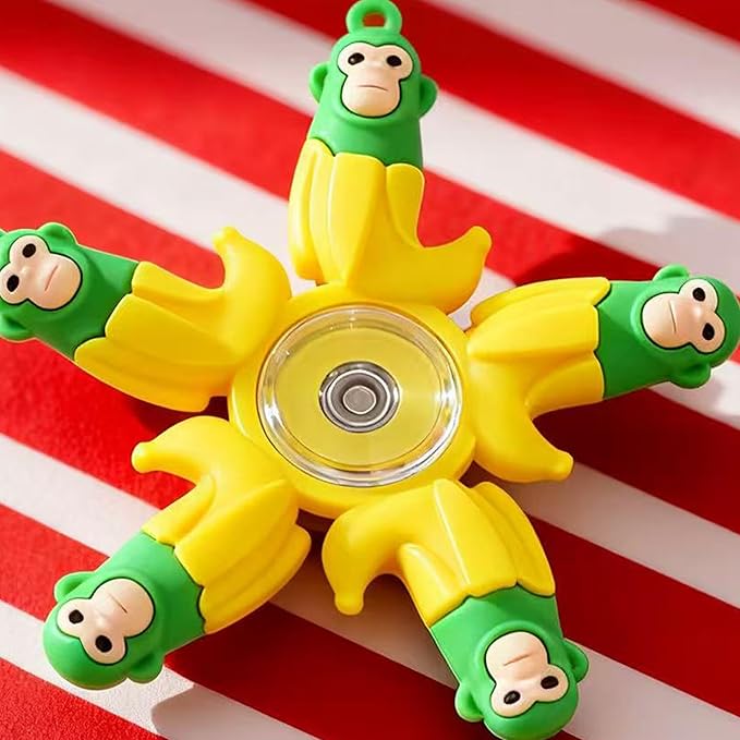 JDF® Fidget Spinners Toys 6 Pack, Sensory Hand Fidget Pack Bulk, 5-in-1 Office Room Figurine Decor, Colorful Mystery Animal Action Figurines Set Birthday Party Kids Adults(6PCs)