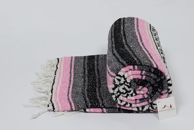 Open Road Goods Bulk Falsa Blankets - Handwoven Authentic Mexican Falsa - Great for Weddings, Yoga, Beach, Picnics, or Mexican Throw! (Pink, 15 Pack)