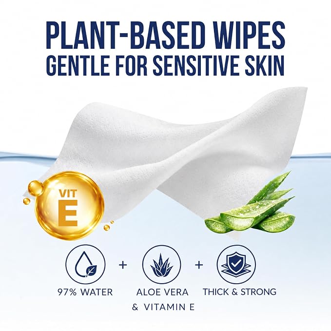 Air Jungles Flushable Wipes 750 Ct 15-Pack, Adult and Kid, XL 7x7 Inch | Fresh Scent, with Aloe Vera & Vitamin E For Sensitive Skin, Septic & Sewer Safe, Ultra Soft Personal Wet Wipes