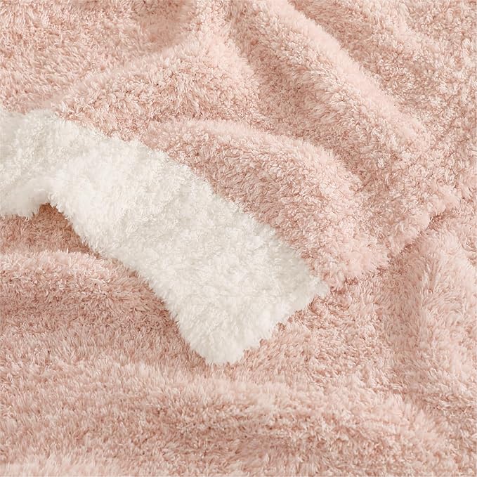 Soft Throw Blanket for Couch-Cozy Reversible Knitted Blankets | Lightweight Warm Fluffy Decor for Women, Mom, Her & Girls, Sofa, Chair, Bed, 50x60in,Cationic Dyeing Pink