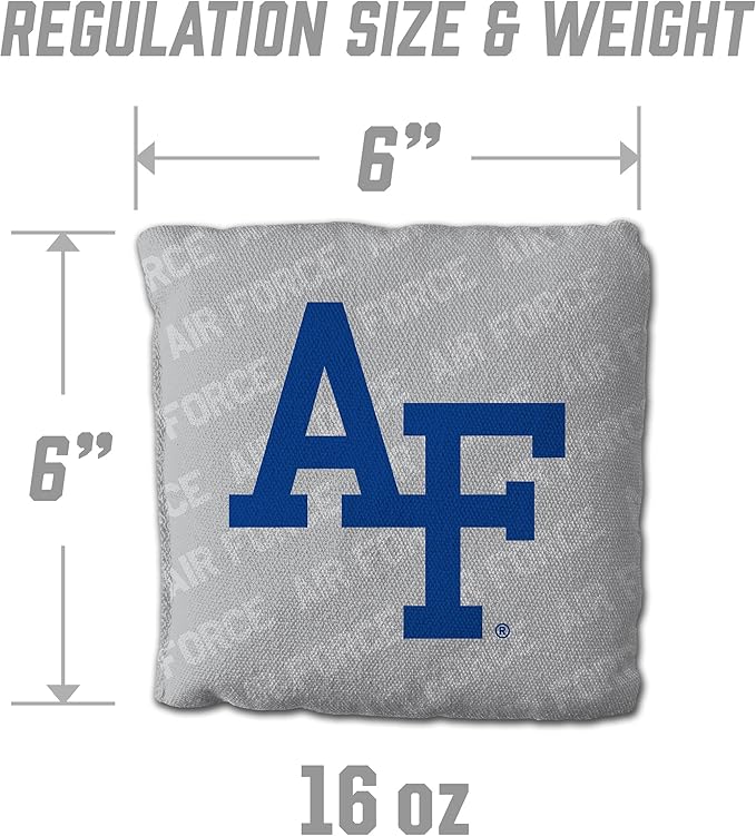 YouTheFan Officially-Licensed NCAA Set of 4 Cornhole Bags - All Weather Regulation 6” x 6” Size - 16oz Weight - Designed in USA