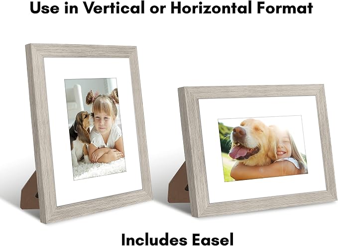 Americanflat 8x10 Picture Frame with Shatter-Resistant Glass - Use as 5x7 Frame with Mat or Display 8x10 Photo Without Mat - Signature Collection - Picture Frames for Tabletop and Wall - Driftwood | Engineered Wood construction, Shatter-resistant glass...