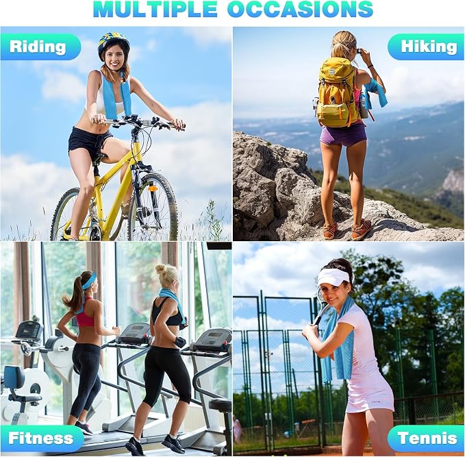 MENOLY 30 Packs Cooling Towels Bulk Cooling Towels for Neck and Face Gym Workout Cooling Neck Rags for Sports Yoga Soft Microfiber Breathable Sweat Rags for Hiking Running Fitness