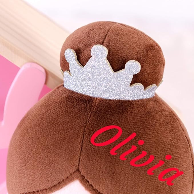 Gloveleya Personalized Baby Girl Doll with Gift Box – Custom Name Soft Plush Ballet Princess Toy, Light Pink Ballerina Doll, Perfect Birthday, Christmas for Kids 13 Inches