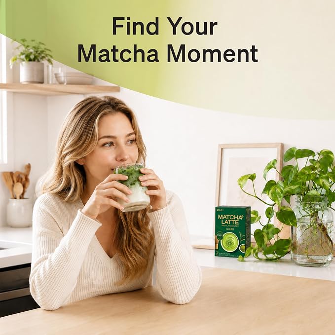 Damtuh Matcha Latte 20g x 7 Sticks – Ceremonial Grade Creamy Korean Matcha Latte Powder Mix, Instant Green Tea Drink for Smooth Café-Style Sweetened without sugar