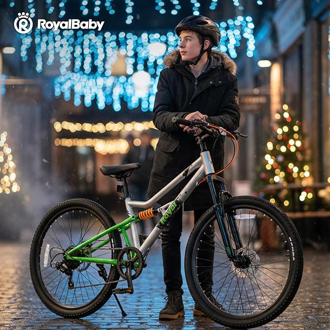 RoyalBaby Kids Mountain Bike for Boys and Girls, Ultra-Light Aluminum 20-26 Inch Wheel Bicycle for 6-14 Years Old Children, 7/21-Speeds Drivetrain