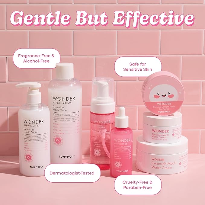 TONYMOLY Wonder Ceramide Mochi Toner – Hydrating & Moisture Barrier Repair Toner with Ceramides, Vitamin B & Hyaluronic Acid – Alcohol-Free Korean Skincare for Soft, Plump, Healthy Skin