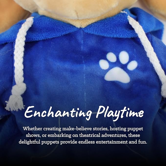 Sharewood Forest Friends Dougie The Dog Hand Puppet - Stuffed Animal for Toddlers, Kids, Teachers, Daycare & School - Perfect for Puppet Theatre and Creative Play