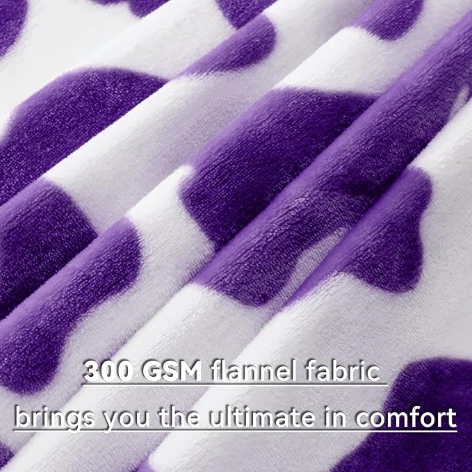 Purple Throw Blanket for Bed, Lavender Soft Fleece Blanket for Women, Girls, Teens | Lightweight Bedding & Couch Accessories, Purple Gifts for Birthday, Holidays 50"x60"