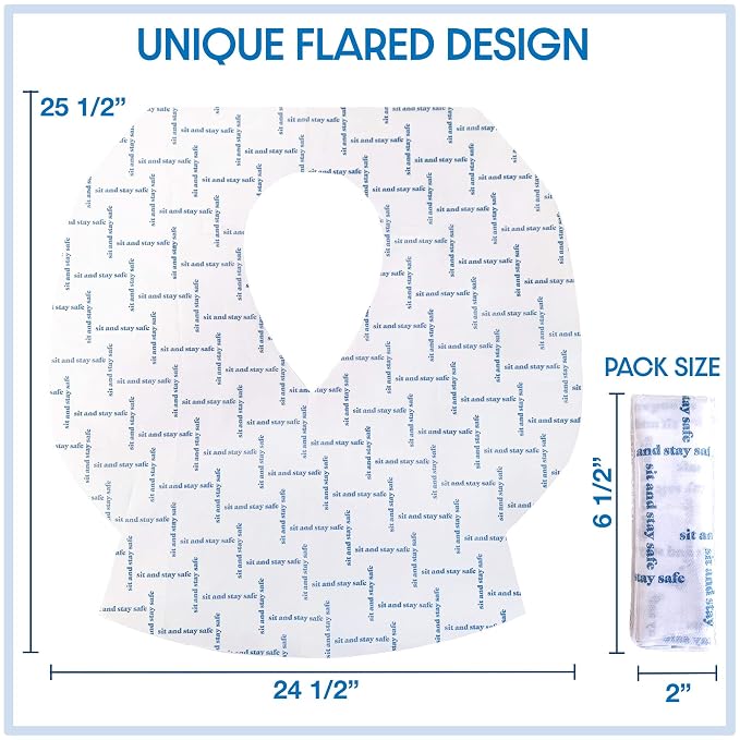 XL Full Coverage Disposable Toilet Seat Covers for Kids, Adults & Potty Training, Waterproof, 20 Pcs - Single Wrapped (Sit & Stay Safe)