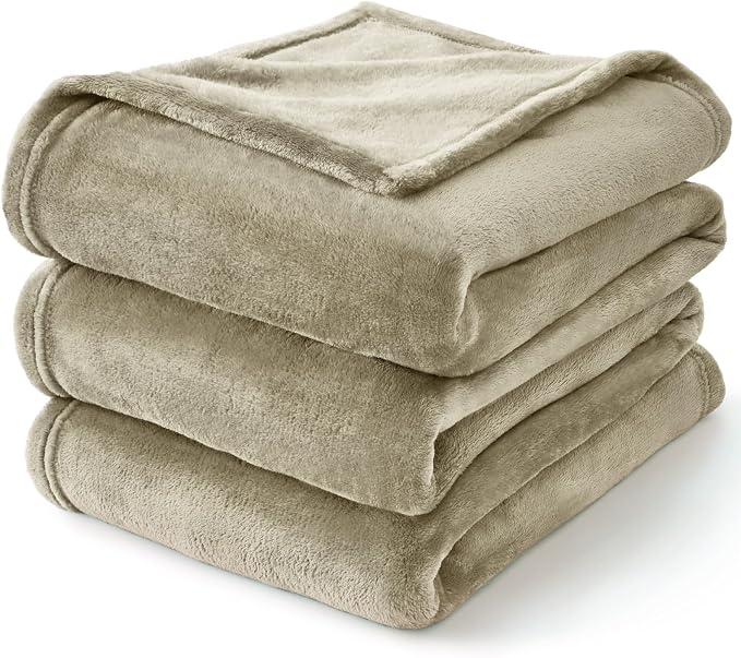 BEDELITE Fleece Blanket Soft Plush Twin Size Blanket Linen Brown 60"x80" | Ultra Soft Fleece, Plush Microfiber, Lightweight Warmth, All Season Comfort, Fade Resistant, Machine Washable, Couch Sofa Bed